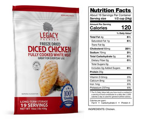 Freeze-Dried Diced Meat Variety 6 Pack - Beef & Chicken