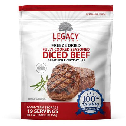 Freeze-Dried Diced Meat Variety 6 Pack - Beef & Chicken