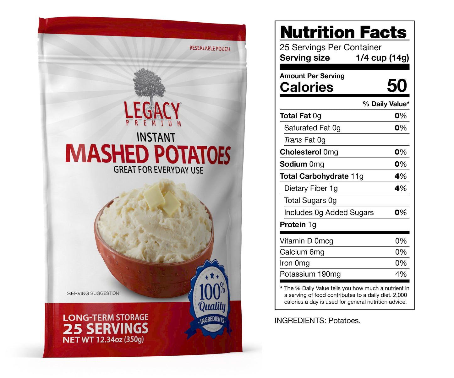 30 Serving Dehydrated Instant Mashed Potatoes